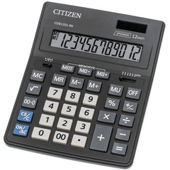 Калькулятор настольный ПОЛНОРАЗМЕРНЫЙ Citizen BusinessLine CDB1201-BK 12-разрядный черный