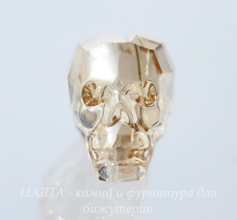 5750 Бусина "Череп" Сваровски Crystal Golden Shadow 13 мм