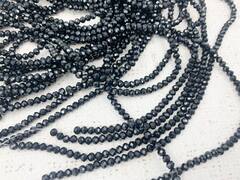 Бусины граненые Рондель, d 4 мм, 1 уп=10 нитей, 1 нить 45 см, чёрный