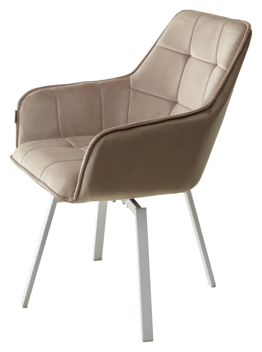 Стул MAVERICK 360 град. поворот. BLUVEL-40 BEIGE/ белый каркас, М-City