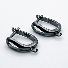 Ювелирные швензы, цвет черный металл, размер 15*5 мм, цена за пару