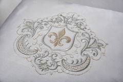 Комплект в кроватку Nuovita "Corona", 6 предметов (борт из 12 подушек) (серебро)