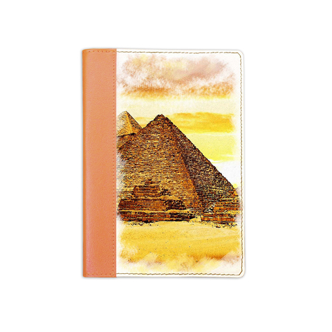 Ежедневник комбинированный с обработанными краями "Пирамиды", рыжий белая вставка