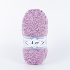 ALIZE "LANAGOLD 800", 49% шерсть, 51% акрил, 100 гр, 800 м, 505 пепельно-сиреневый