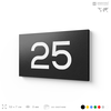Табличка с номером 25 на дверь квартиры, для офиса, кабинета, аудитории, склада, черная 120х70 мм, Айдентика Технолоджи