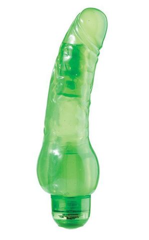 Зелёный гелевый вибратор JELLY JOY 7INCH 10 RHYTHMS GREEN - 17,5 см. - Dream Toys Jelly Joy 20848