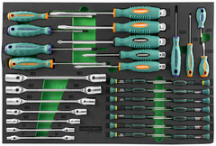 Jonnesway D737134SV Набор стержневых отверток и ключей гаечных карданных в EVA ложементе 560х400 мм, 34 предмета 49272