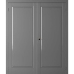 Купить Двустворчатая дверь экошпон Нова 1 антрацит глухая