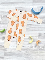 Утеплённый комбинезон с открытой ножкой Mjölk Sleep and Play Тыквы