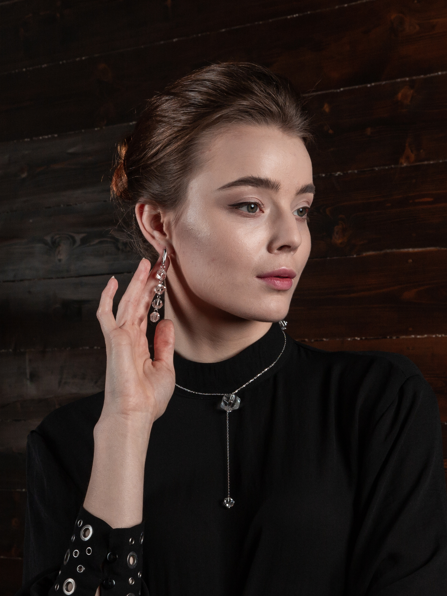 Серьги из горного хрусталя