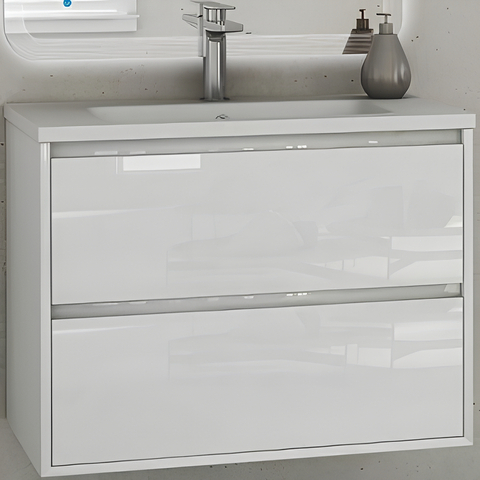 Cezares 41803 GLASS База под раковину с двумя выдвижными ящиками Bianco Lucido, 100x46x55
