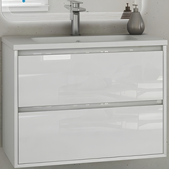 Cezares 41803 GLASS База под раковину с двумя выдвижными ящиками Bianco Lucido, 100x46x55 фото