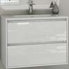 Cezares 41803 GLASS База под раковину с двумя выдвижными ящиками Bianco Lucido, 100x46x55
