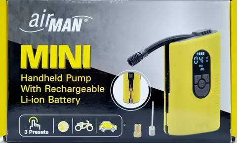 Автомобильный компрессор AirMan Mini Tire Inflator Li-ion портативный на аккумуляторе