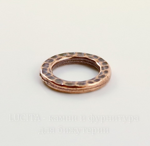 Коннектор - кольцо TierraCast "Hammertone" 13 мм (цвет-античная медь)