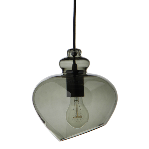 Лампа подвесная Grace, ø23 см, зеленое дымчатое стекло, черный цоколь