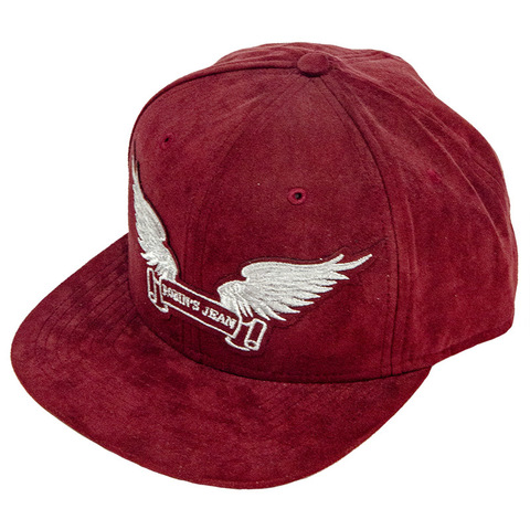 Robin&#39;s Jean | Бейсболка мужская BURGUNDY SUEDE CAP CAP1016 сбоку