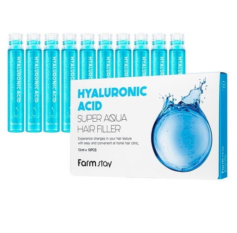 FARMSTAY ФИЛЛЕР ДЛЯ ВОЛОС СУПЕРУВЛАЖНЯЮЩИЙ С ГИАЛУРОНОВОЙ КИСЛОТОЙ HYALURONIC ACID SUPER AQUA HAIR FILLER, 13 ML