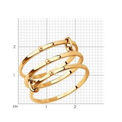 019006- Кольцо трехрядное  из золота 585пробы в стиле минимализм
