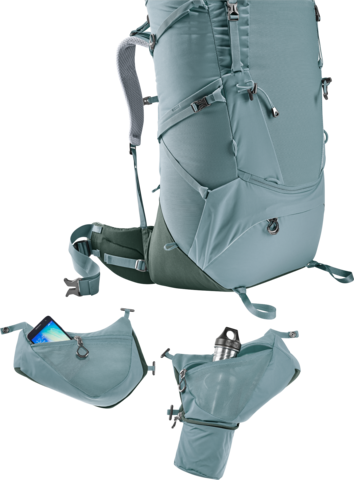 Картинка рюкзак туристический Deuter Aircontact Core 65+10 SL Shale-Ivy - 7