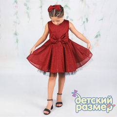 Платье с бантом (блестки, люрекс)