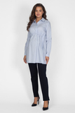 Рубашка для беременных 16314 голубая полоска
