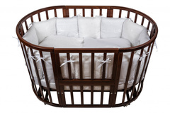 Комплект в кроватку Nuovita "Corona", 6 предметов (борт из 12 подушек) (серебро)