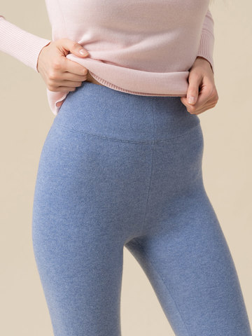 Женские брюки голубого цвета из 100% кашемира - фото 5
