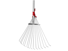 GRINDA GХ-30, длина 1240 мм, ширина 170 - 450 мм, стальные проволочные, алюминиевый черенок, регулируемые веерные грабли (8-421867)