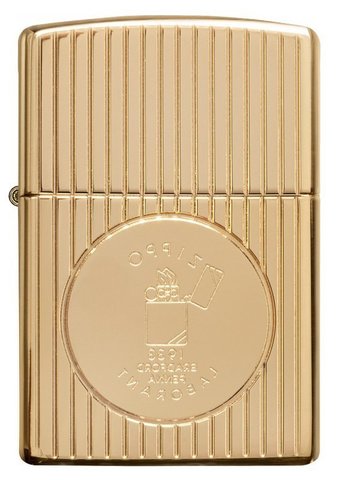 Зажигалка Zippo Founder's Day Gold с покрытием Gold Plate, латунь/сталь, золотистая, глянцевая, 38х13х57 мм (49631) | Wenger-Victorinox.Ru