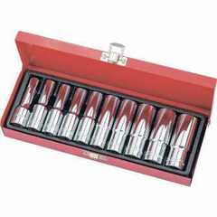 Набор торцевых головок квадрат 1/2 головки 10 - 22 мм удлиненные 10 предм. Matrix