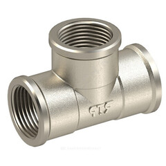 Тройник латунь никель Ду 40 (1 1/2") ВР/ВР RTP (РосТурПласт) 31559