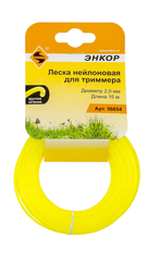 Леска для триммера 2 мм х 15 м ЭНКОР 56654