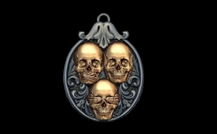 Силиконовый молд Подвеска с черепами