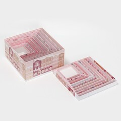 Коробка одиночная, Квадрат, Happy New year, см, 1 шт.21,5*21,5*12