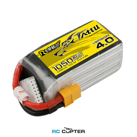 АКБ Gens Ace Tattu R-Line 1050mAh 22.2V 130C 6S Version 4.0 Lipo Battery Pack with XT60 Plug