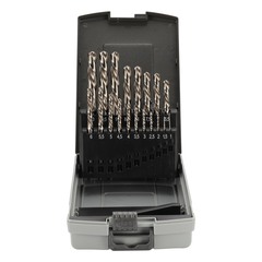 Набор сверл по металлу 1-10мм 19шт DIN338 HSS-G 135° LH-Левые (пл. кейс) H-Tools 214214LiROHT