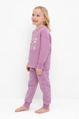 пижама  для девочки  К 1567/светло-лиловый,шотландская клетка