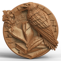 Силиконовый молд Ворон (медальон) № 0472