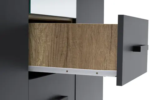 Шкаф 3-х створчатый Вегас ШК-08 дуб каньон / графит