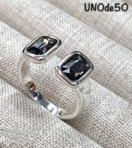 Кольцо разъемное UNOde50 с аквамариновыми вставками