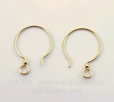 Швензы-крючки с шариком TierraCast 19х14 мм (цвет-золото), Gold filled 14K, пара