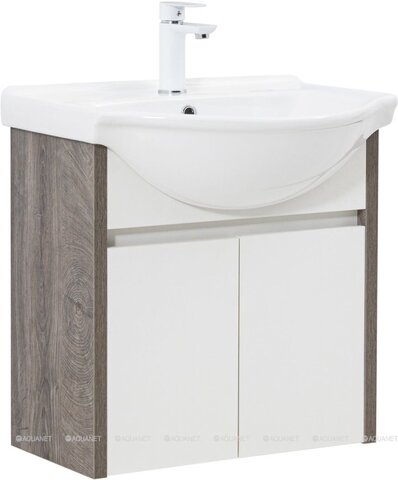 Aquanet 345122 Тумба Сидней 60 цв.дуб рошелье/белый (раковина Shenxin) (345122)