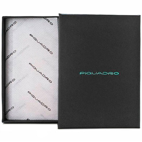 Чехол для кредитных карт Piquadro Black Square, тёмно-коричневый, кожа натуральная (PU1243B3R/TM)