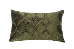Подушка декоративная с бисером 30x50 Garda Decor Арабески зеленая 70SW-20402