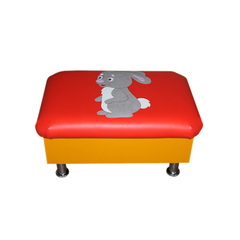 Банкетка с аппликацией "Зайчик" на хромированных ножках