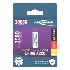 Аккумулятор 18650 LI-ION ANSMANN 3.6V, 3500mAh