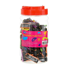 
          Ластик Basir, треугольная форма, чёрный корпус с цветными вставками по бокам, размер 3.8*1.5 см