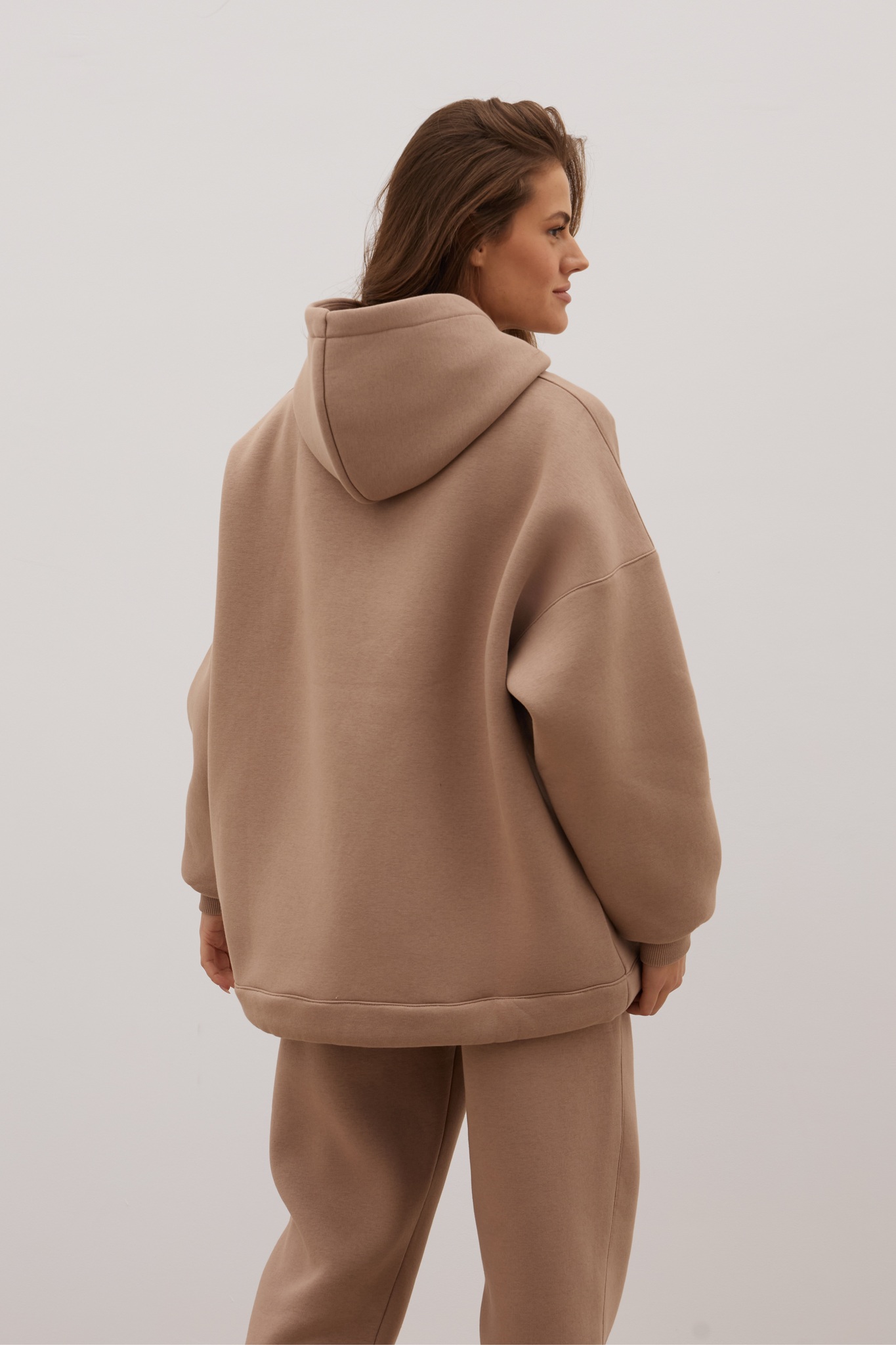 Худи OVERSIZE, с начесом, какао