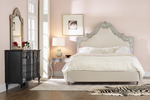 Cynthia Rowley for Hooker Furniture Bedroom Swirl California King Venetian Upholstered Bed